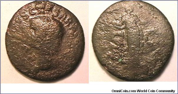 Emperor Claudius
41-54 AD,

Reverse: Libertas standing holding Pileus & raisinf hand. AE- As.