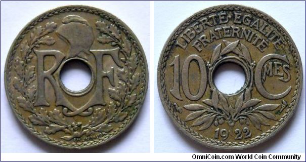 10 centimes.
1922
