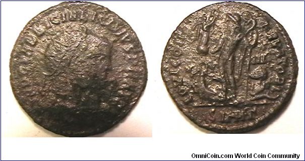 Emperor Licinius I 308-324 AD,

IMP C VAL LICIN LICINIVS PF AVG, IOVI CONSERVATORI,

SMHT (Heraclea mint)