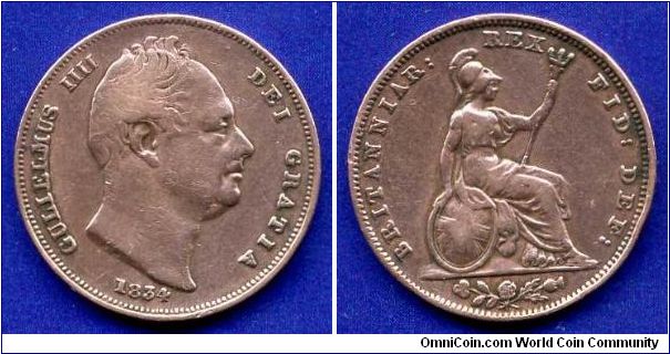 Farthing.
William IV ((1830-1837).


Cu.