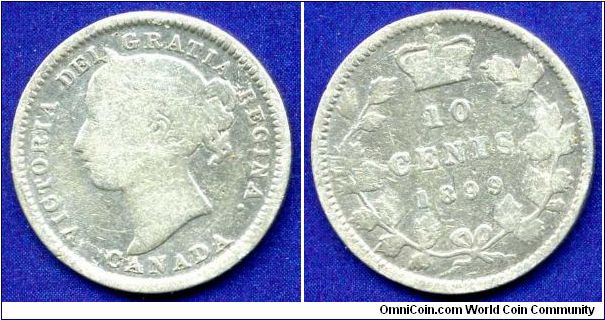 10 cents.
Victoria (1837-1901) Regina.
Mintage 1,200,000 units.


Ag925f. 2,32gr.