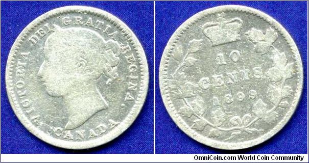 10 cents.
Victoria (1837-1901) Regina.
Mintage 1,200,000 units.


Ag925f. 2,32gr.