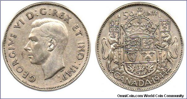 1944 narrow date 50 cents