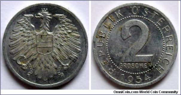 2 groschen.
1954, Aluminum