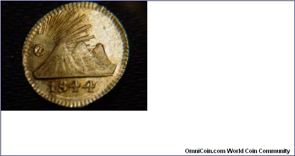 Central America Republic 1/4 Real 1844G.
Narrow date