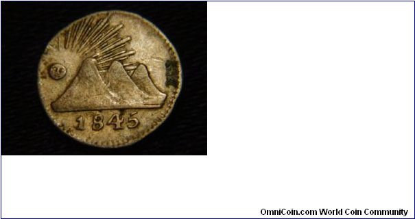 Central America Republic 1/4 Real 1845G.