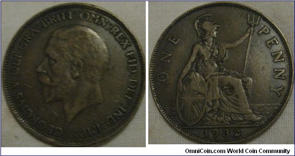 VF 1932 penny, scarce date