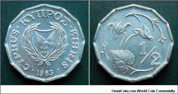 1/2 cent.
1983, Aluminum