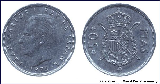 Spain, 50 pesetas, 1978 (1975), Cu-Ni, King Juan Carlos I.                                                                                                                                                                                                                                                                                                                                                                                                                                                          