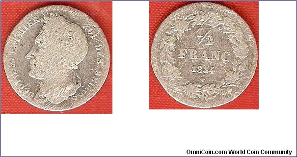 1/2 franc
Leopold I
0.900 silver
designer: Braemt
