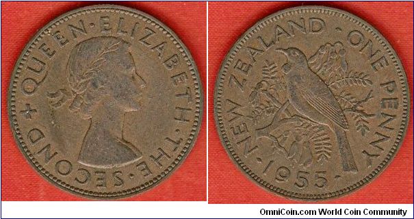 1 penny
Elizabeth II by Mary Gillick
Tui bird
bronze
