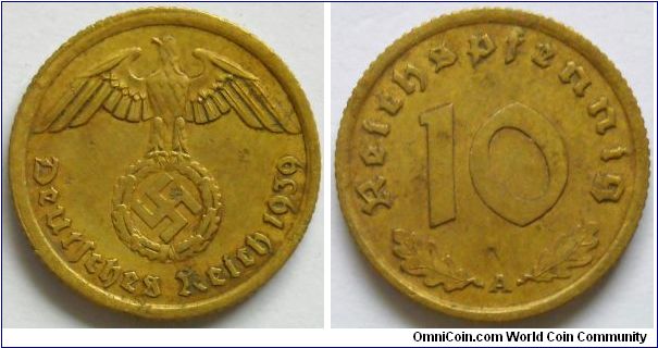 10 pfennig.
1939, Third Reich