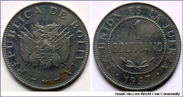 1 boliviano.
1997
