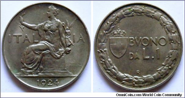 1 lire.
1924