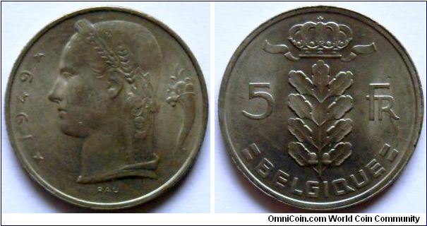 5 francs.
1949, Belgique