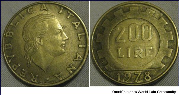 1978 200 lira, edges dirty