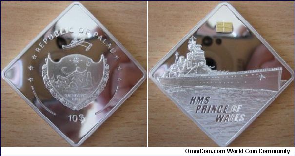 10 Dollars - HMS Prince of Wales - 62.2 g Ag .999 Proof - mintage 1,000