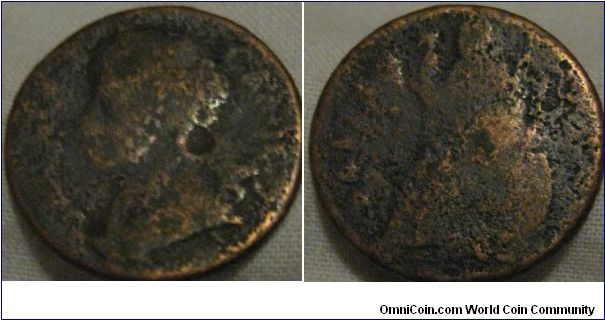 charles II farthing, in a bad state (impossible to date)