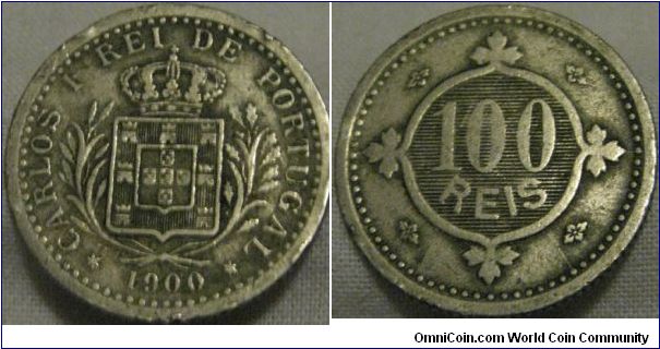 100 reis fair grade, nice looking coin.