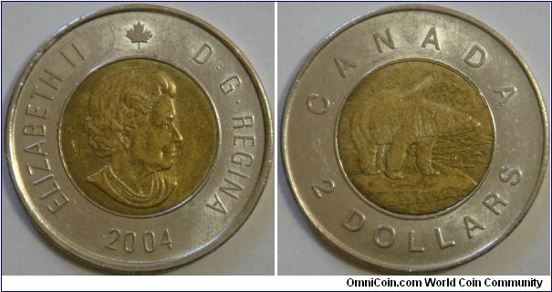 Canada, 2 dollars, 2004 (2003-2006) Regulation Coin Polar Bear