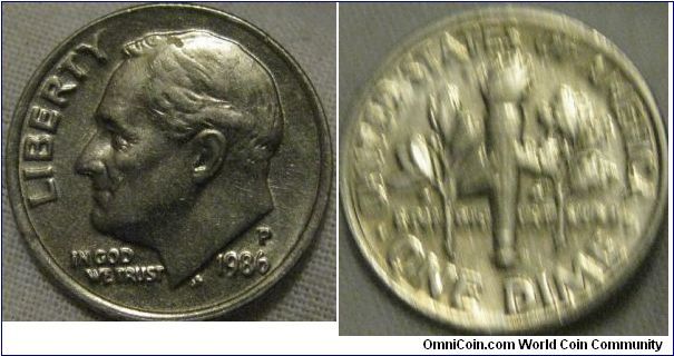 high grade lustrous 1986 p dime