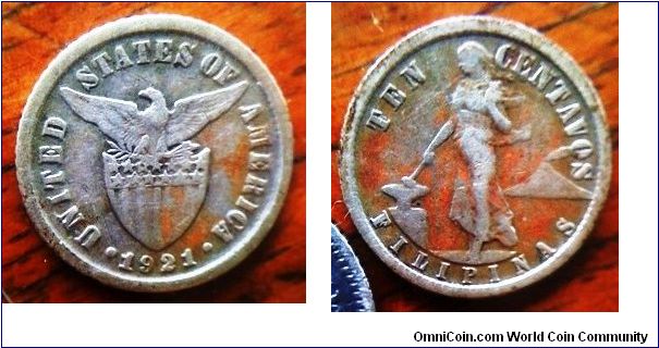 USPI 1921 10Centavo 80% Silver coin 
thanks totoy!