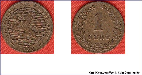 1 cent
crowned rampant lion with 17 small shields in field
bronze