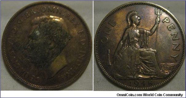 1948 VF penny, polished