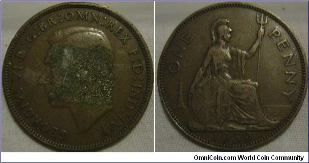 1939 penny aVF