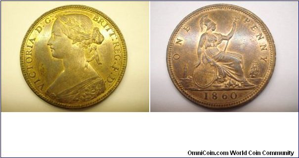 Victoria, Bronze Penny. Fr 10, dies 2 + D. F of F:D treble entered on die. UNC almost full lustre, prooflike fields.
PROVENANCE: Ex Tony Crocker Collection, Colin Cooke Coins (M/cr), lot 9.