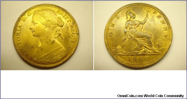Victoria, Bronze Penny. Fr 10, dies 2 + D. 6 of date double entered and E of PENNY struck from a broken die. UNC almost full lustre.
PROVENANCE: Ex Tony Crocker Collection, Colin Cooke Coins (M/cr), lot 10.