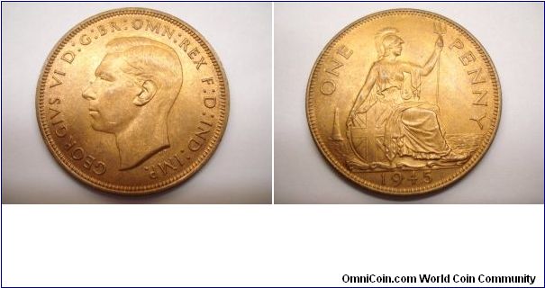 George VI, Bronze Penny. Fr 231, dies 2 + C. UNC with lustre, lightly toning. Possibly a bright finish? Certainly a curious anomaly.
PROVENANCE: Ex Tony Crocker Collection, Colin Cooke Coins (M/cr), lot 189.