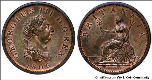 GREAT BRITAIN 1806 Penny NGC MS-65 RB