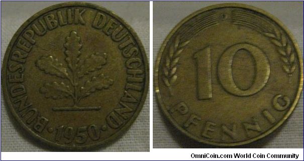 1950 d 10 pfennig