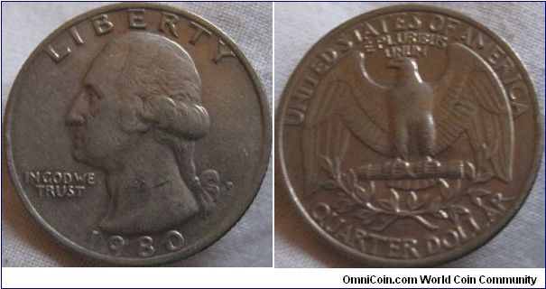 1980 p fine grade quarter