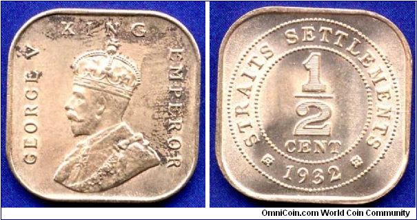 1/2 cent.
Straits Settlements.
George V (1910-1936).


Br.