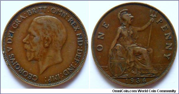 1 penny.
1936, King George V