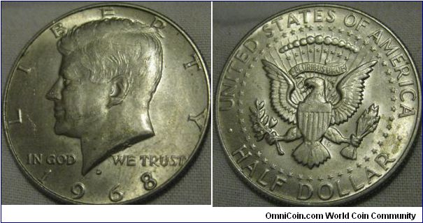 1968 D half dollar