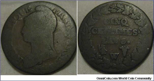 1800 (LAN8) W 5 centimes