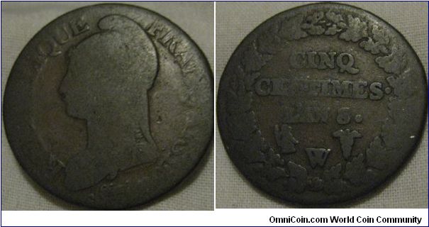 1800 (LAN8) W 5 centimes