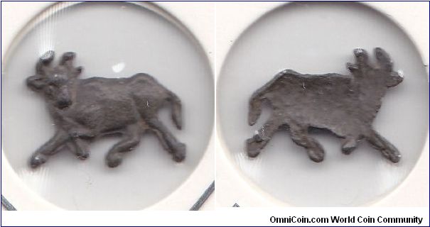 Earlier Malay Tin Animal Money c. 18th century. Cow.