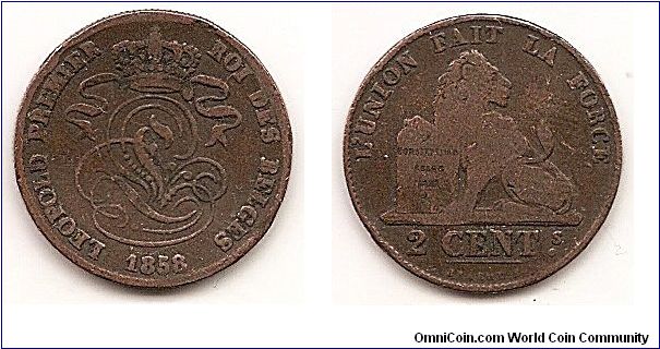 2 Centimes
KM#4.2
Copper Ruler: Leopold I Obv: Legend in French Obv. Leg.: DES BELGES