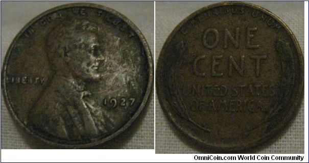 1927 cent, bit dirty but mid grade