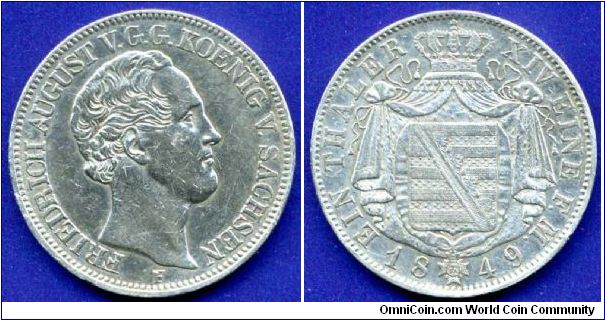 1 Thaler.
Kingdom of Saxony.
King Friedrich August II (1836-1854) von Sachsen.
Mintage 38,000 units.


Ag750f. 22,27gr.