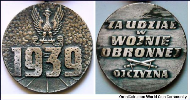Polish medal for Defensive War.
(September Compaign 1939)