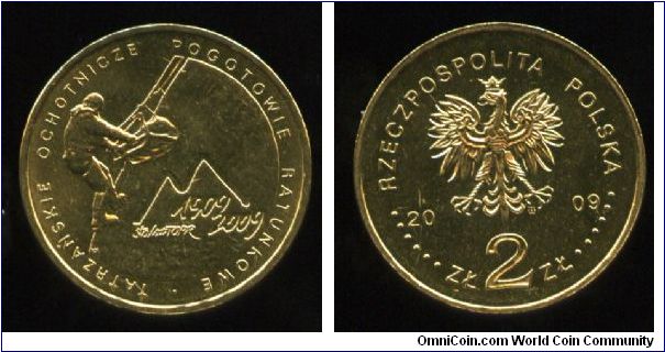 2zl
100th Anniversary of the Establishment of the Voluntary Tatra Mountains Rescue Service
Eagle, value & date