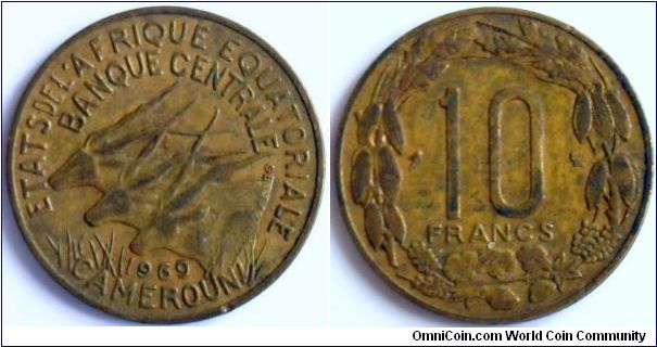 10 francs.
1969, Issue for Cameroon and few Equantorial African States