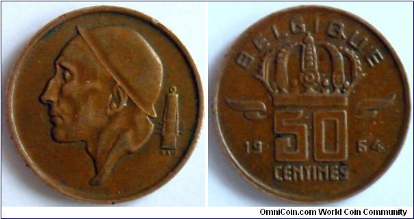 50 centimes.
1964, Belgique