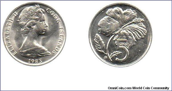 1983 5 cents - hibiscus flower