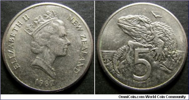 New Zealand 1987 5 cents. Found it circulating in Australia.